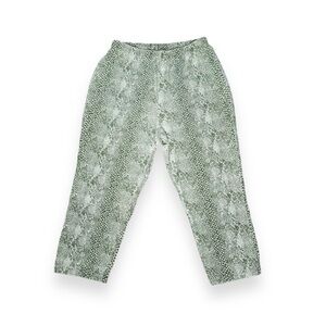 90s Faded Glory Green Snake Print Capris